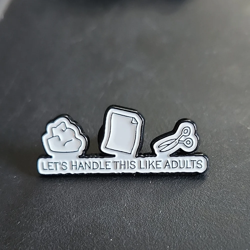 Funny Rock Paper Scissors Enamel Pin